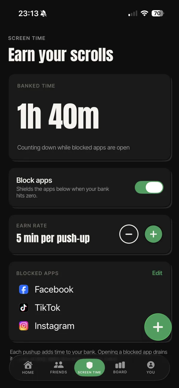 App blocking screen