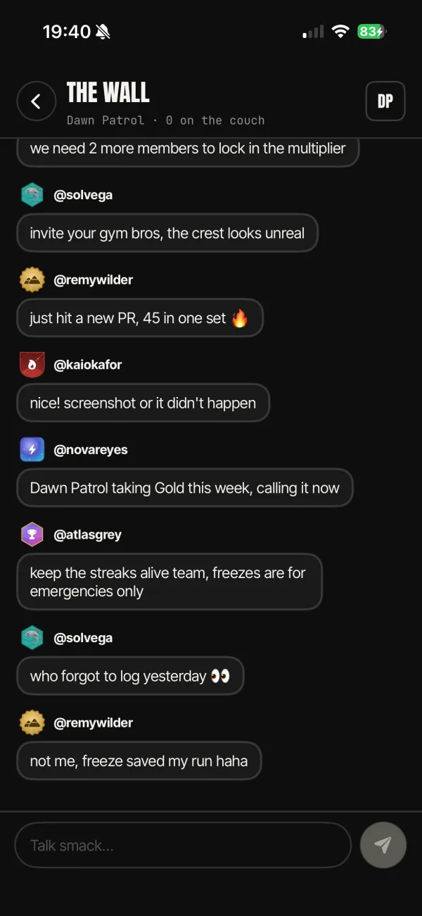 Team wall group chat